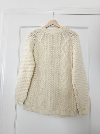 Vintage Cable Knit Sweater (L)