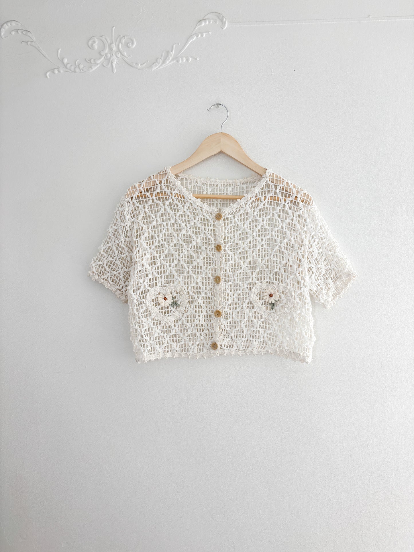 Vintage Crochet Cropped Top (S/M)