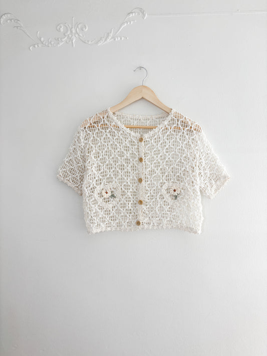 Vintage Crochet Cropped Top (S/M)