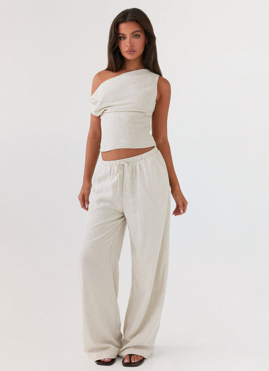 Peppermayo Linen Blend Wide Leg Pants