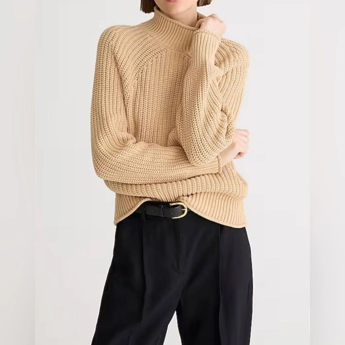 J Crew White Relaxed Rollneck Sweater (S)