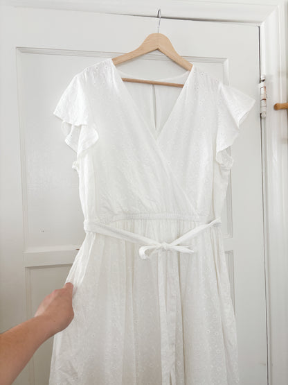 Lane Bryant Flutter Sleeve Eyelet Maxi Dress (L/XL)