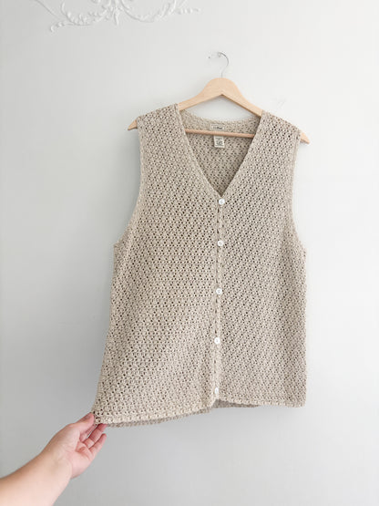 Vintage LL Bean Crochet Knit Tank (XL)