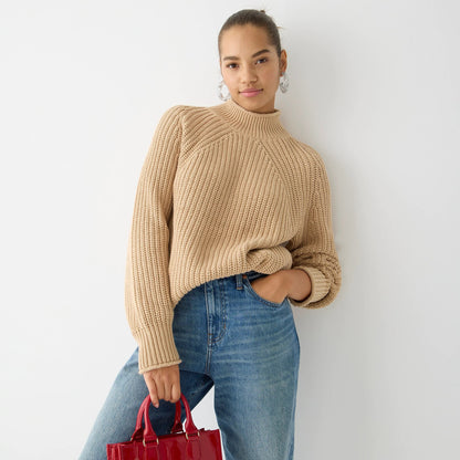 J Crew White Relaxed Rollneck Sweater (S)