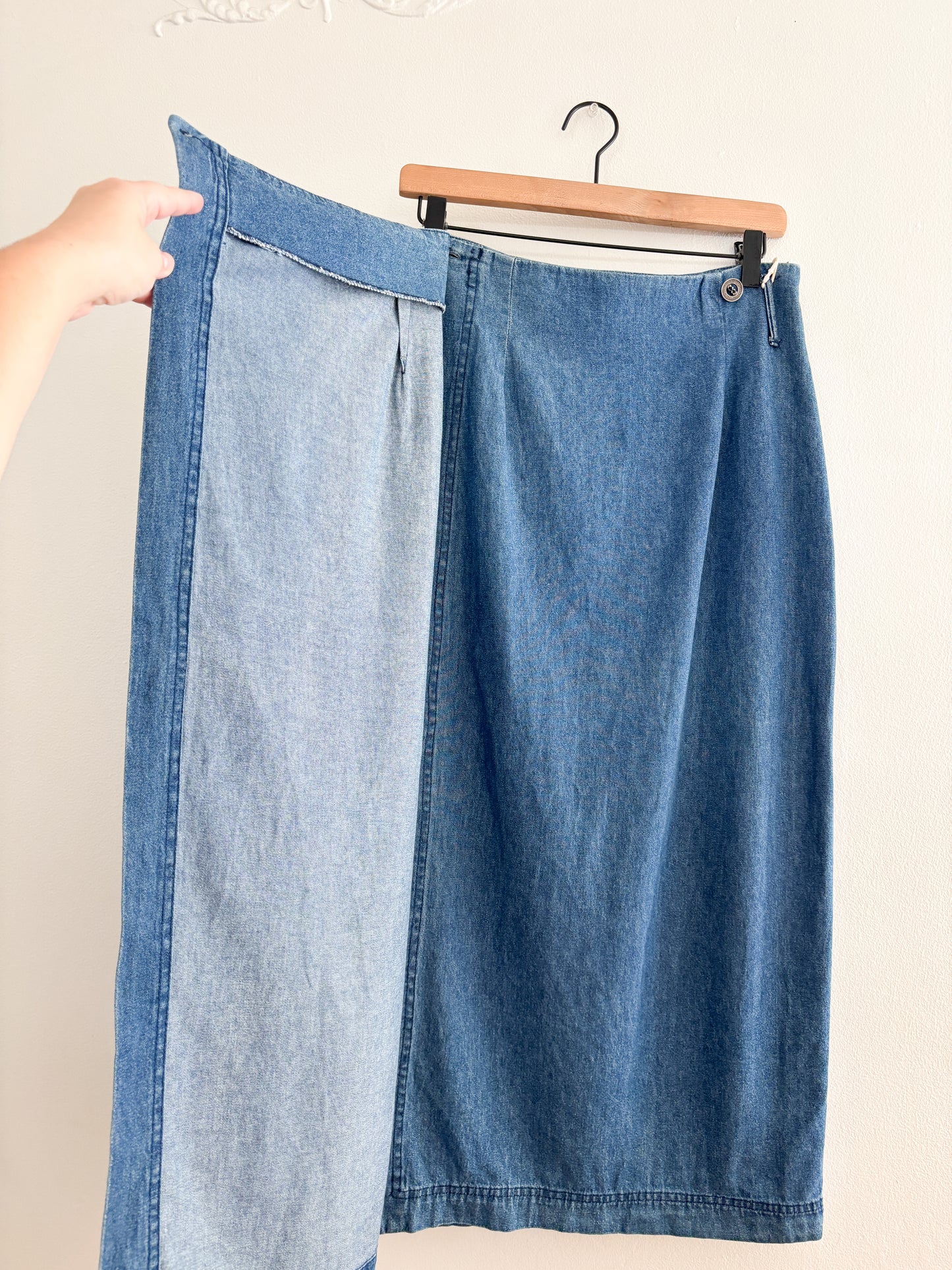 Vintage Denim Wrap Skirt (28/29”)