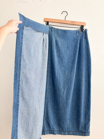 Vintage Denim Wrap Skirt (28/29”)