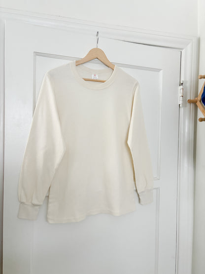 Vintage cream waffle long sleeve (M)