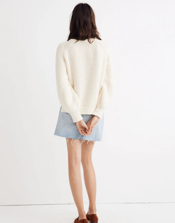 Madewell Cream Balloon Sleeve Sweater (L)