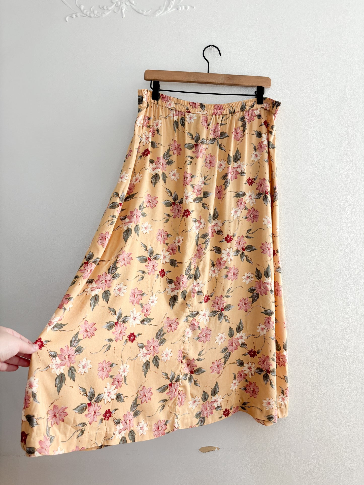 Vintage Yellow Floral Skirt (14)