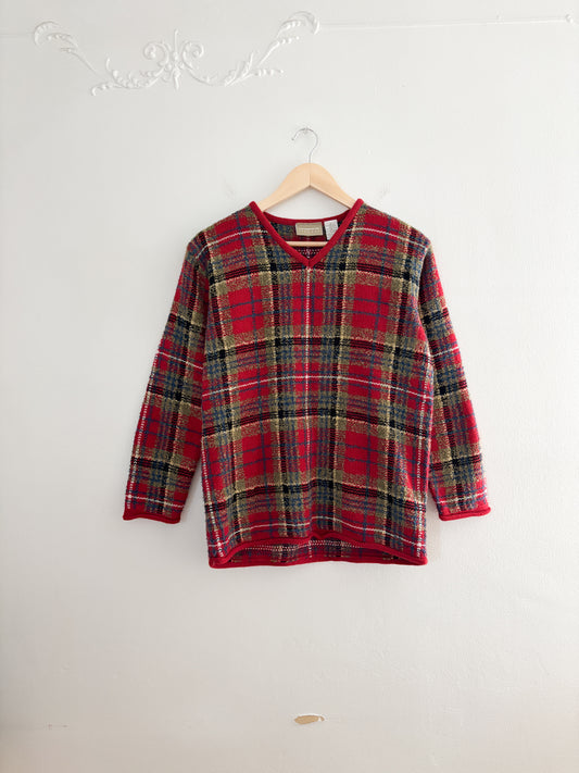 Vintage Liz Claiborne Plaid Sweater (S)