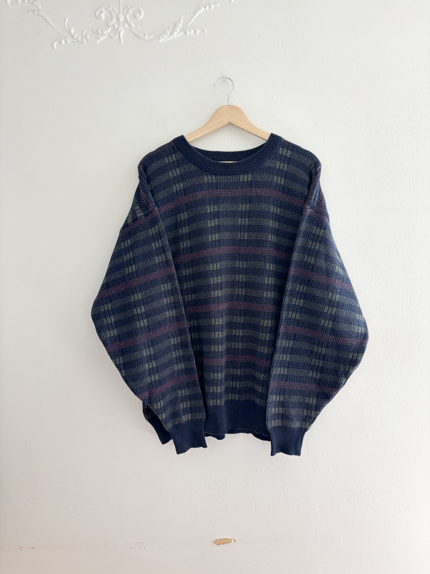 Vintage Plaid Sweater (XL)