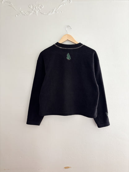 Vintage holiday patch fleece pullover (S)