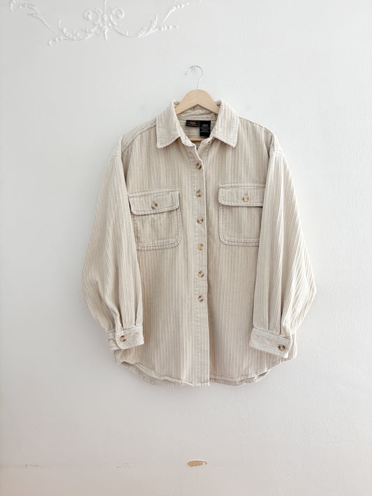 Vintage Neutral Corduroy Shacket (M)