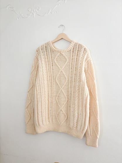 Handknit Cable Knit Sweater