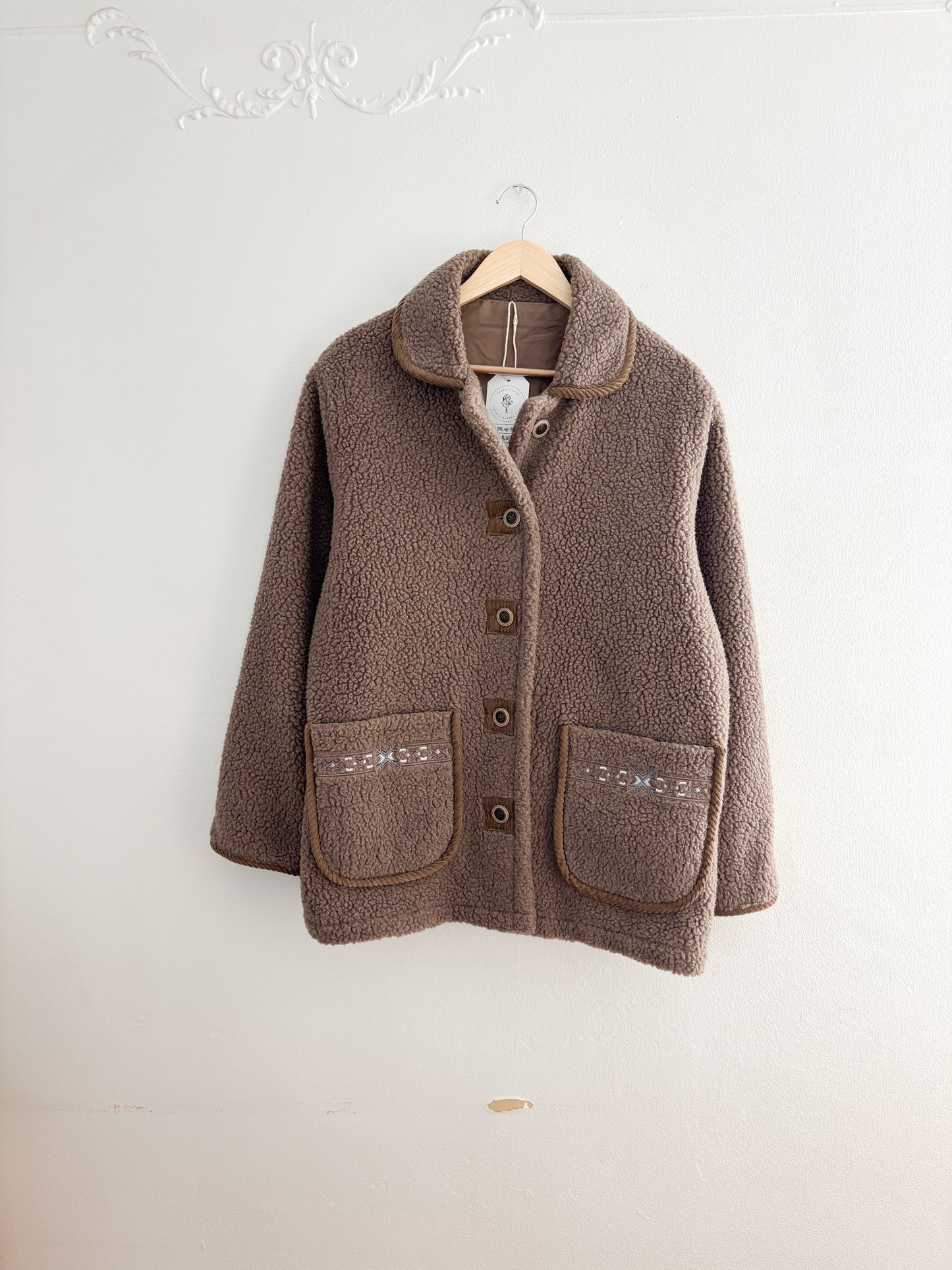 Vintage Sherpa Brown Collared Coat (M)