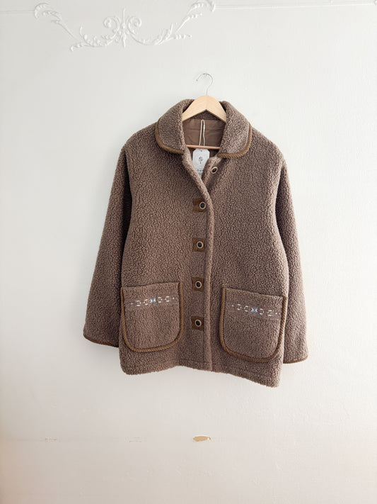 Vintage Sherpa Brown Collared Coat (M)