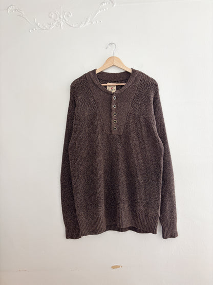 Redhead Brown Henley Sweater (M)
