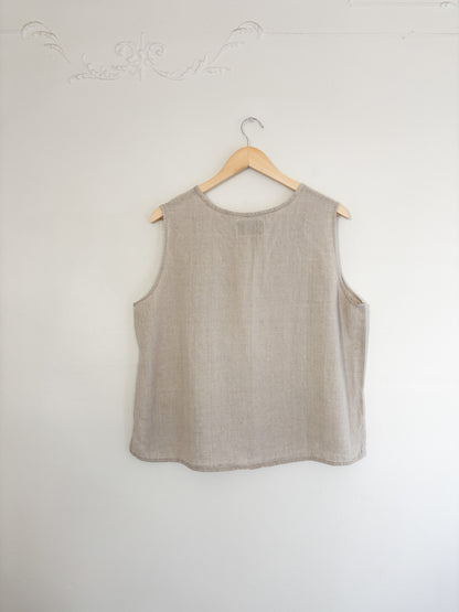 Vintage Flax Linen Tank (L)