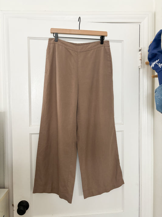 Vintage Linen Blend Easy Pants (M)