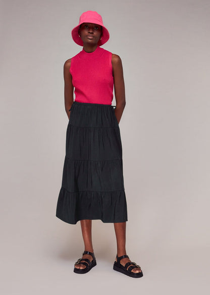 Whistles Black Tie Side Tiered Skirt (8)