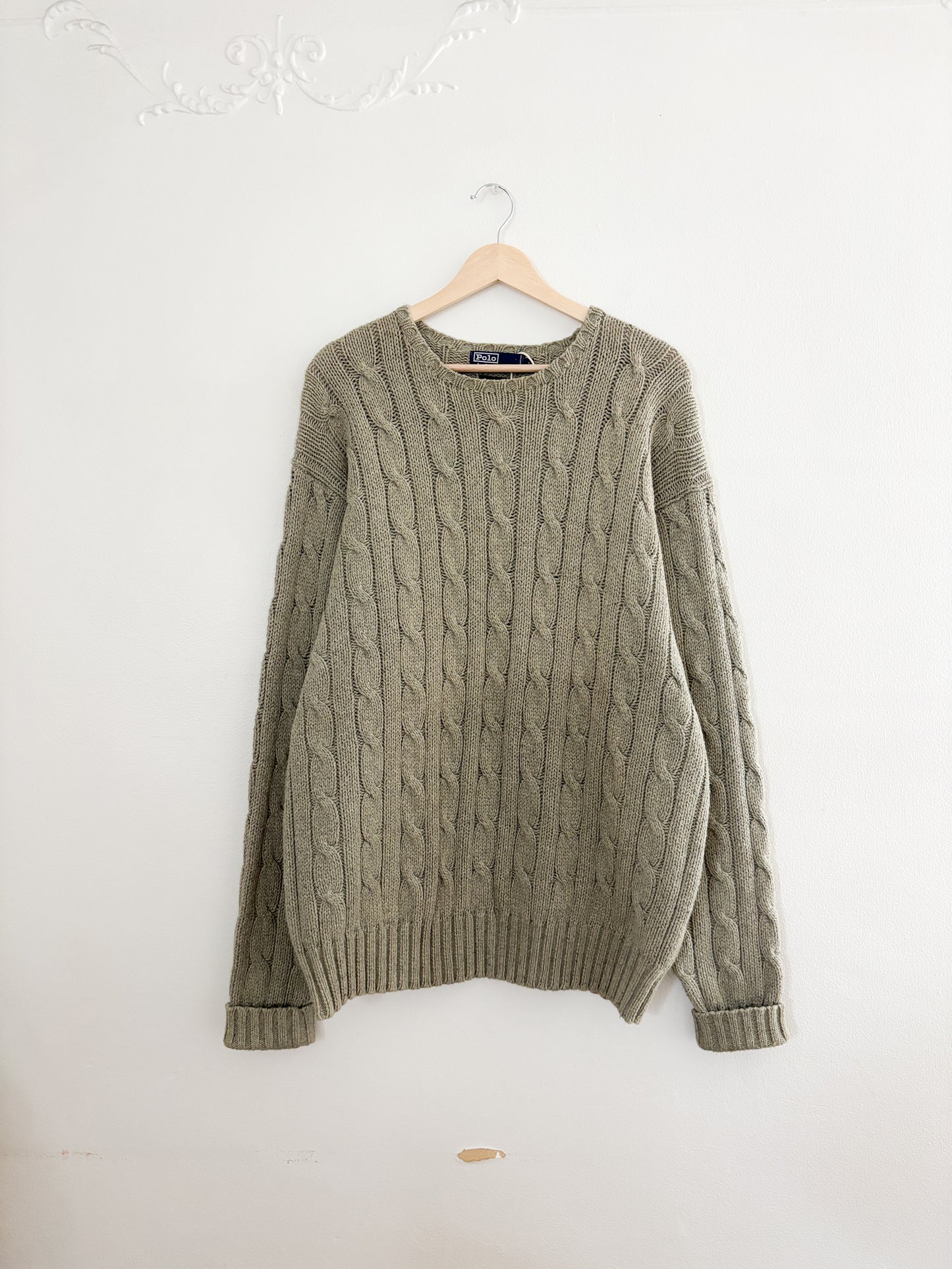 Vintage Polo Ralph Lauren Cable Knit Sweater (L)