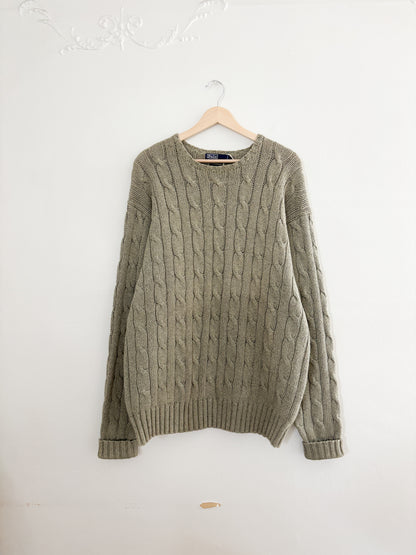 Vintage Polo Ralph Lauren Cable Knit Sweater (L)