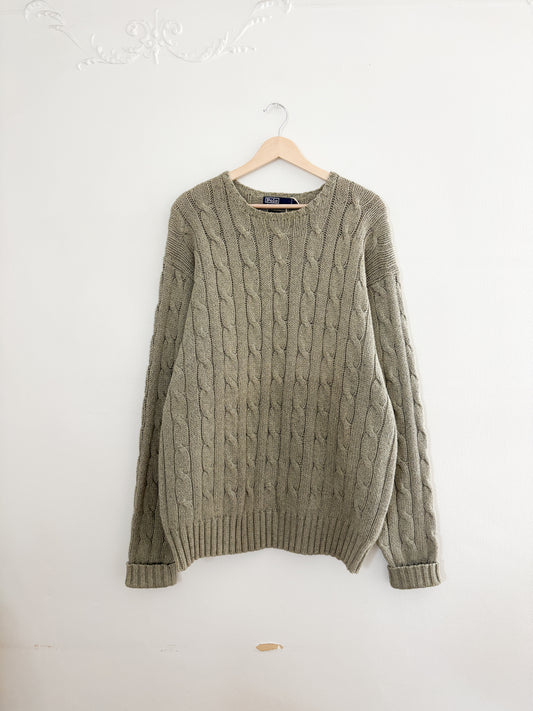 Vintage Polo Ralph Lauren Cable Knit Sweater (L)