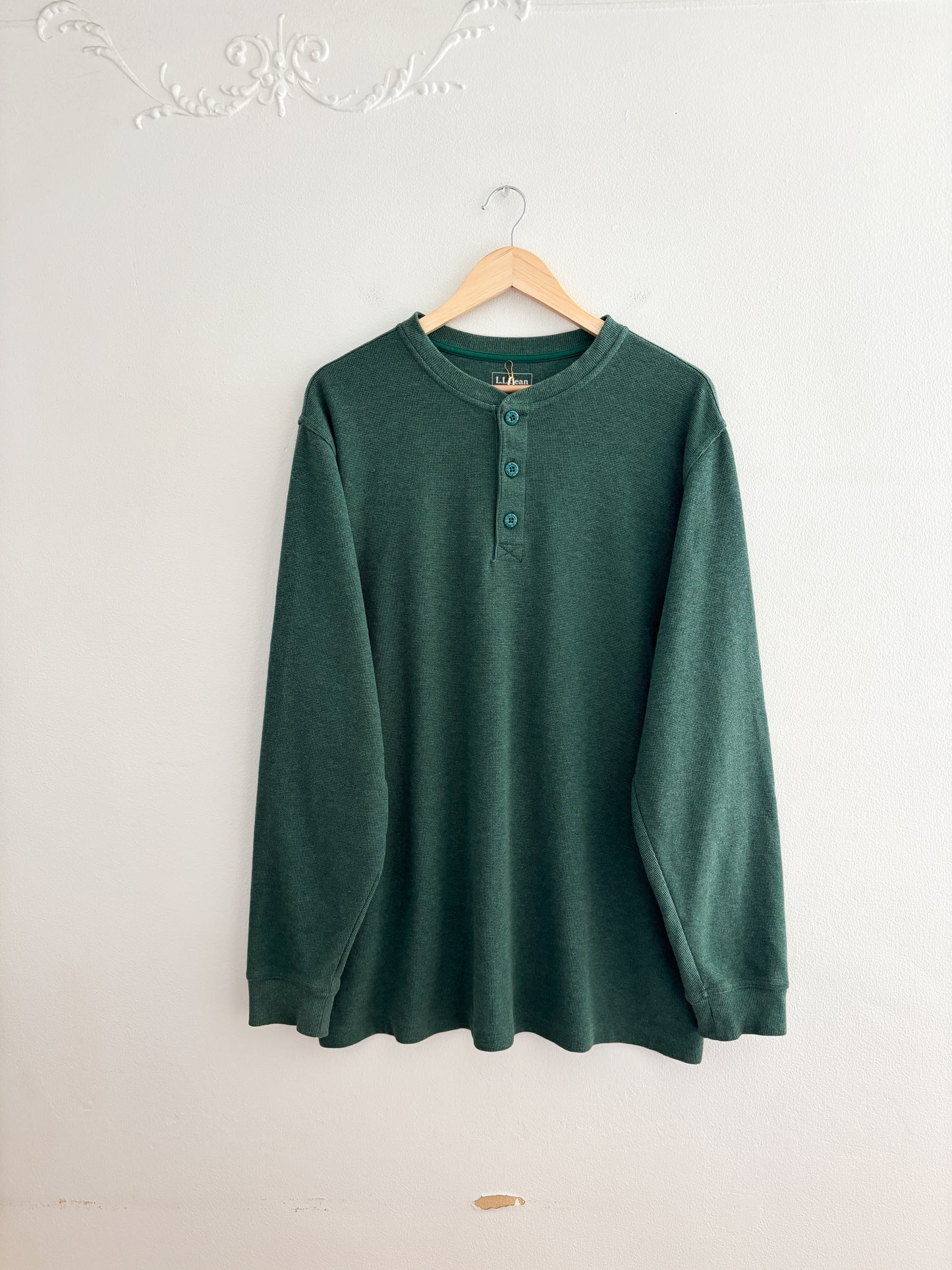LL Bean Green Henley (L)