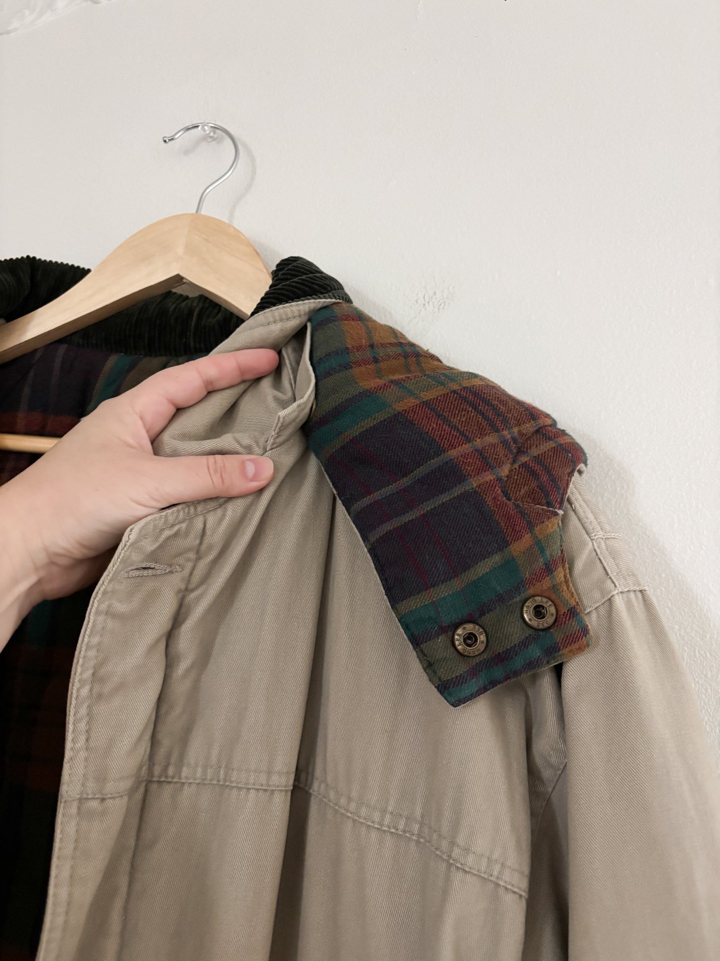 Vintage Plaid Lined Jacket (L)