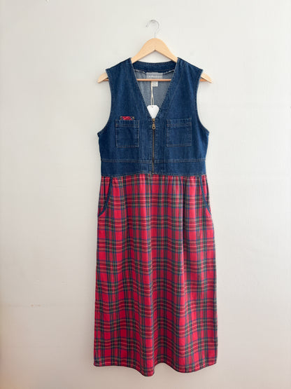 Vintage Plaid Patterned Dress (M)