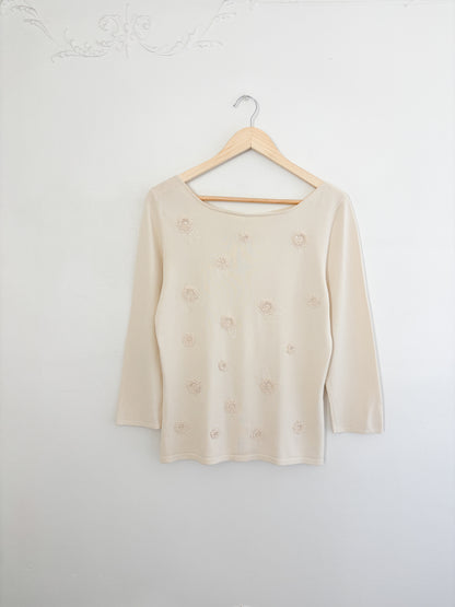 Vintage Floral Embroidered Top (M)