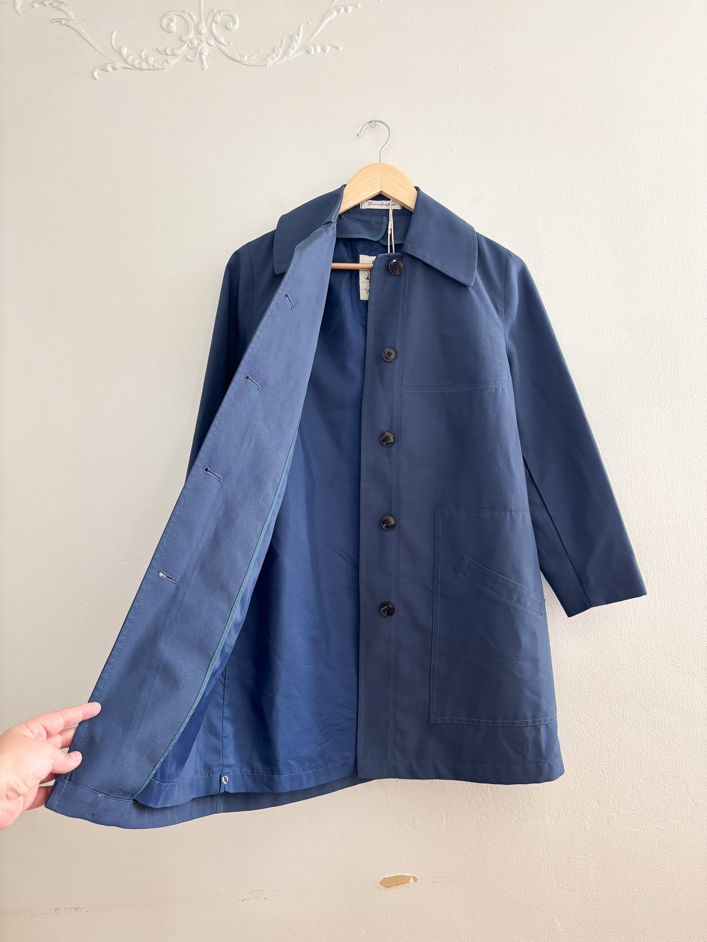 Vintage Blue Trench Coat (S)