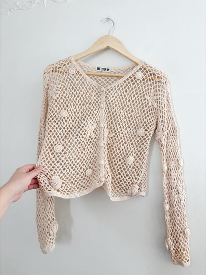 Vintage Floral Crochet Top (S/M)