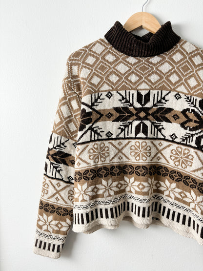 Vintage Fair Isle Turtleneck Sweater