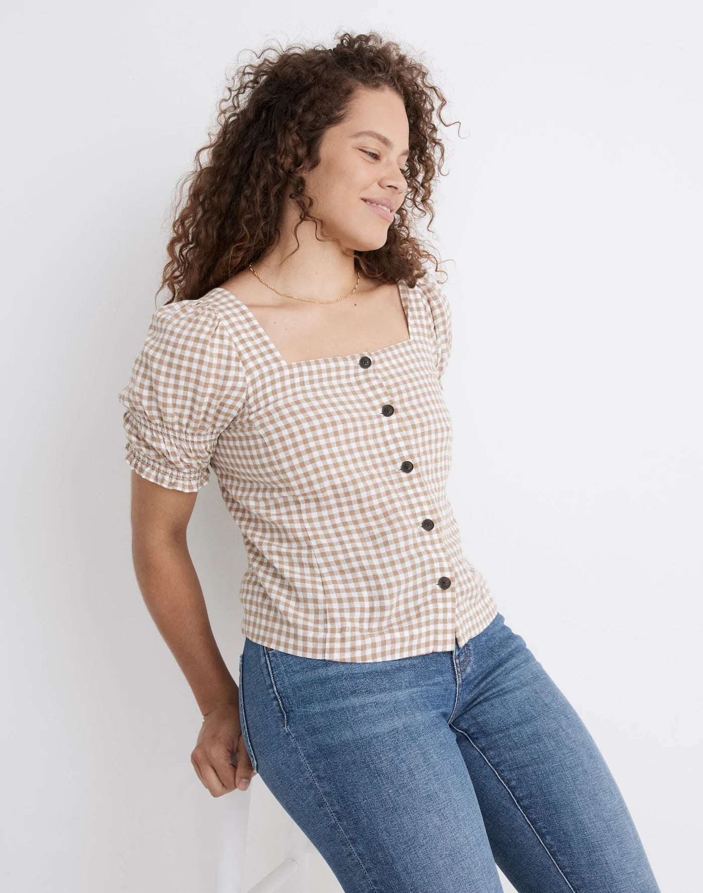 Madewell Gingham Blouse (L)
