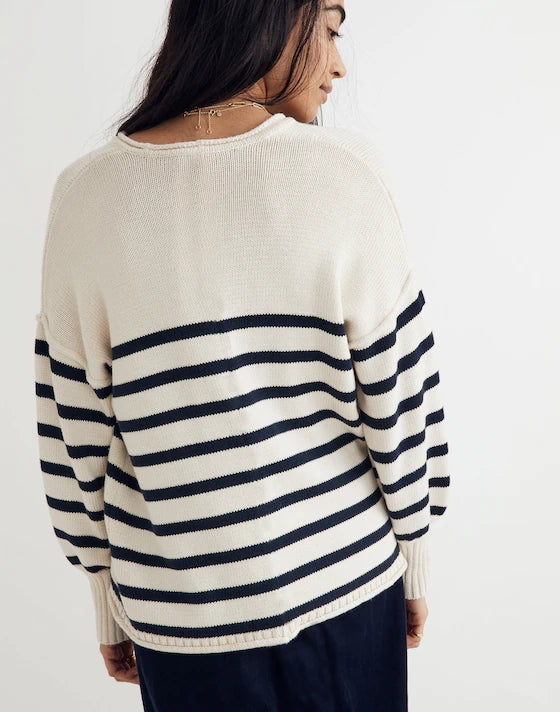 NWT Madewell Conway Green Striped Sweater (L)