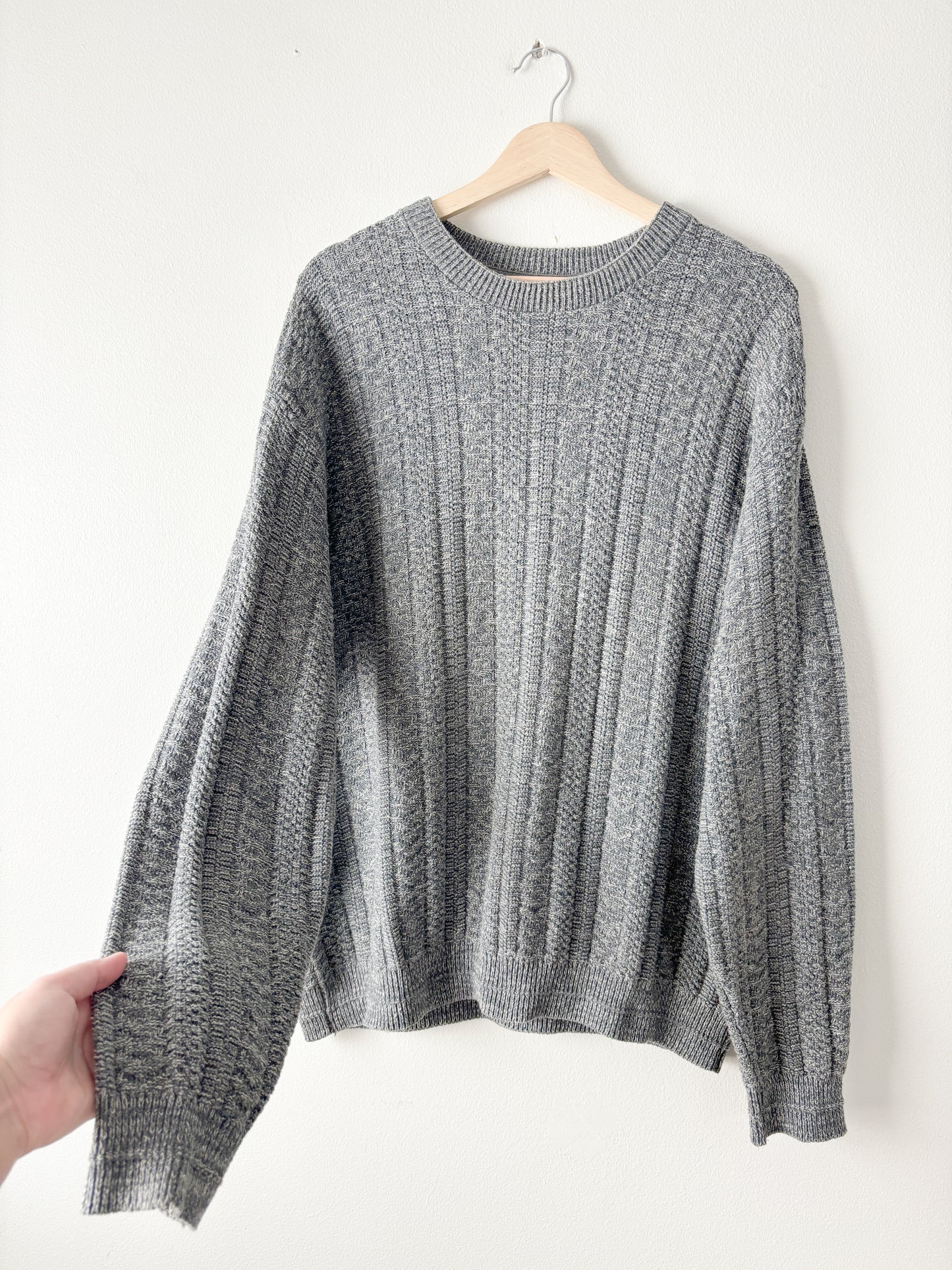 Haggar Blue Grey Marled Sweater