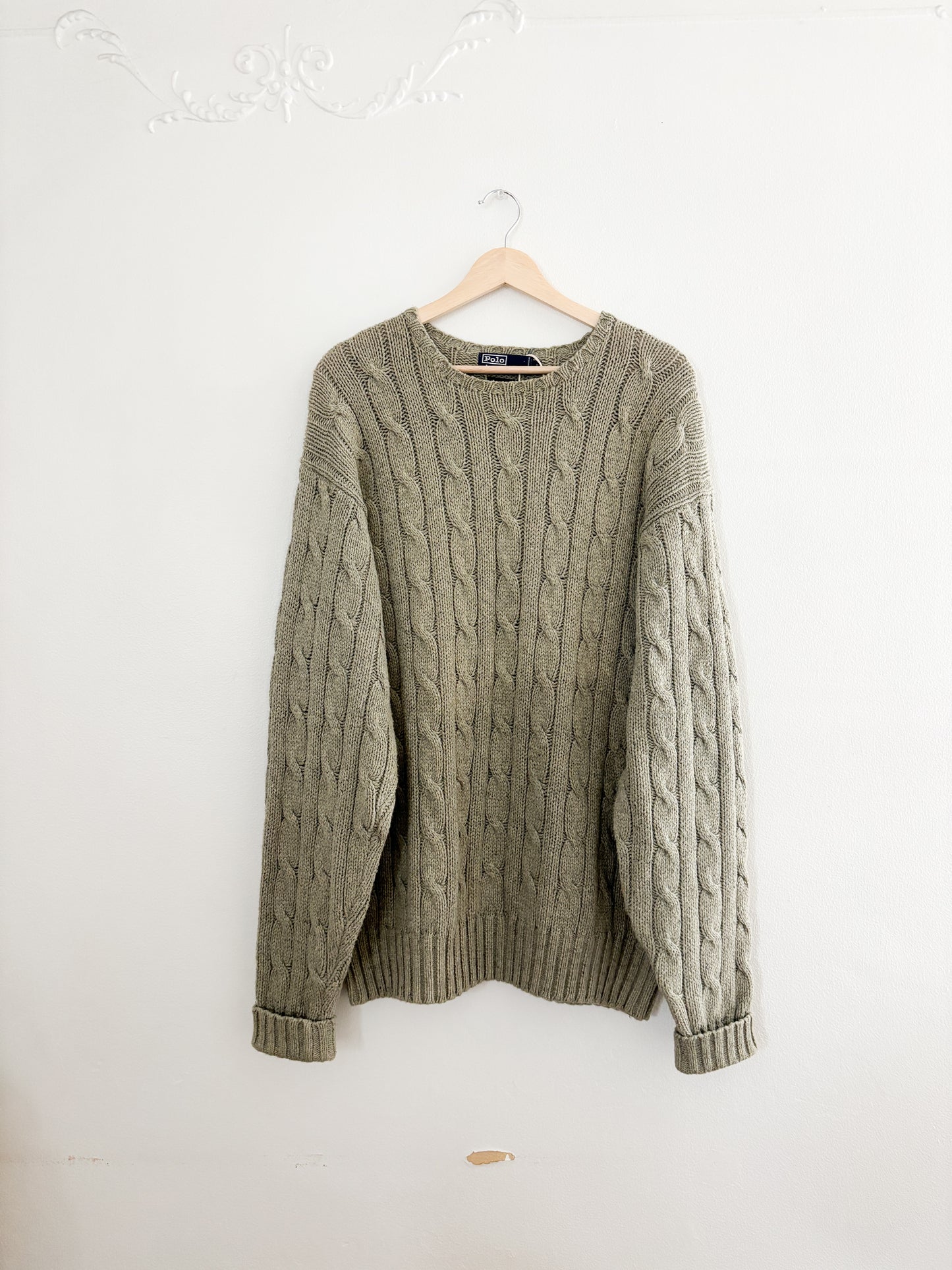 Vintage Polo Ralph Lauren Cable Knit Sweater (L)