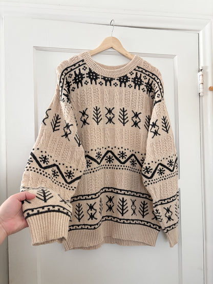 Vintage Patterned Sweater (L/XL)