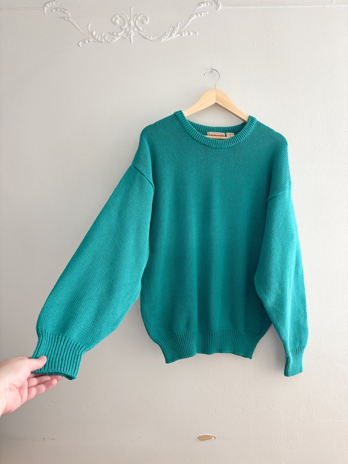 Vintage Teal Cotton Sweater (M)