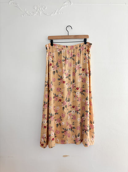 Vintage Yellow Floral Skirt (14)