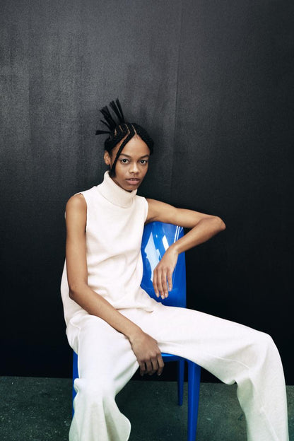 Zara Soft High Collar Top (L)