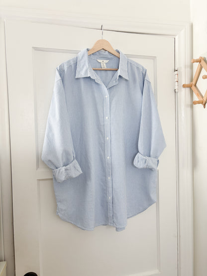 Blue Striped Button Up (L)