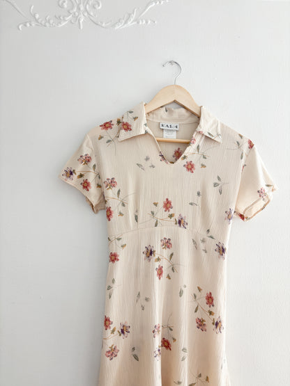 Vintage Floral Mini Dress (S/M)