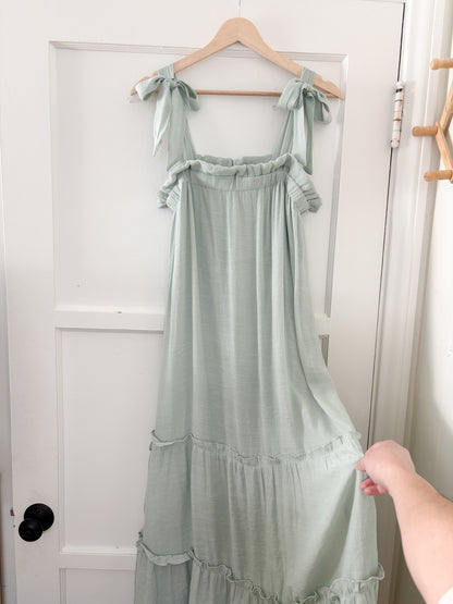 By the River Sage Tiered Dress (M)