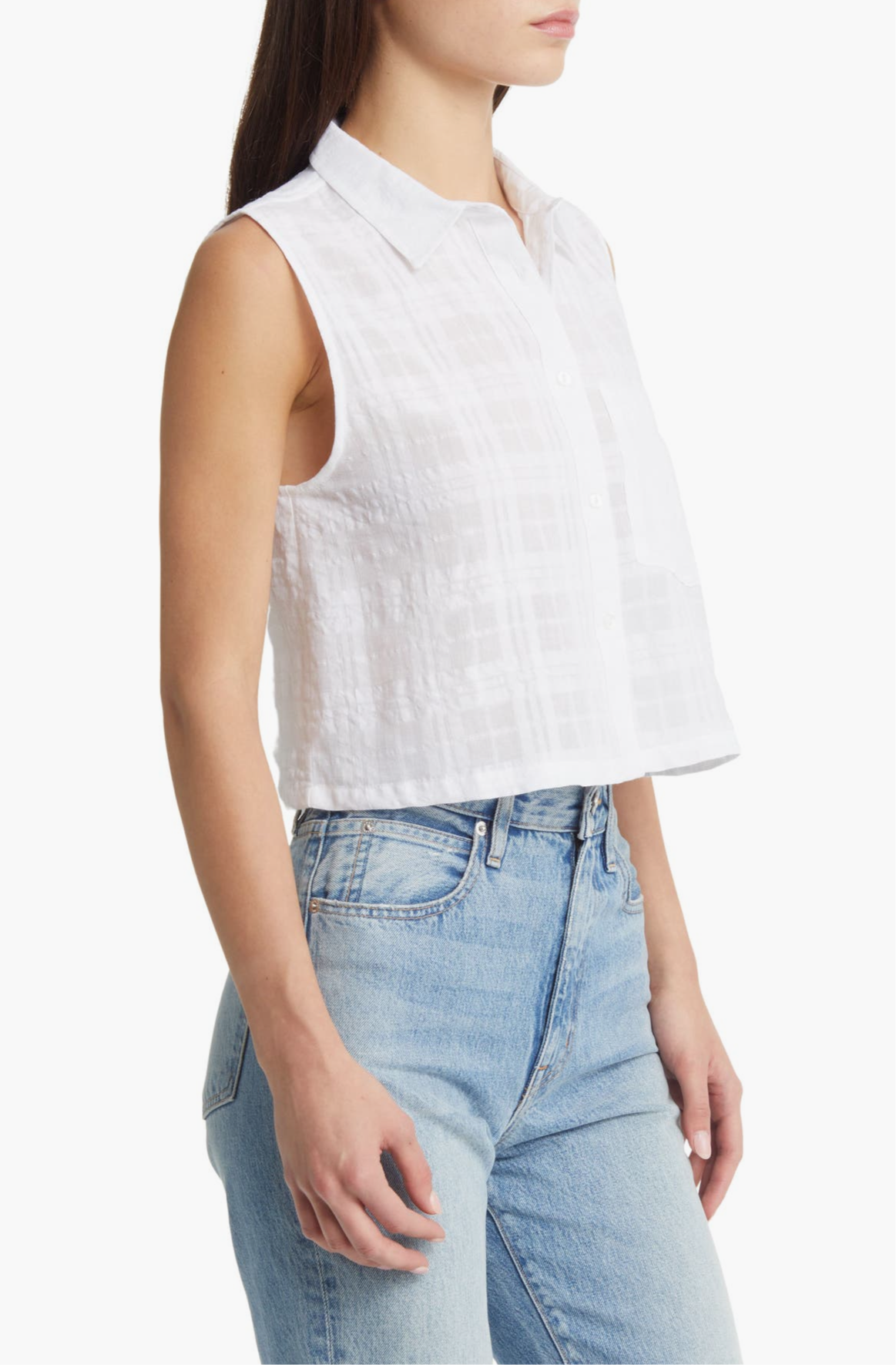 Brixton Collared Crop Top (S)