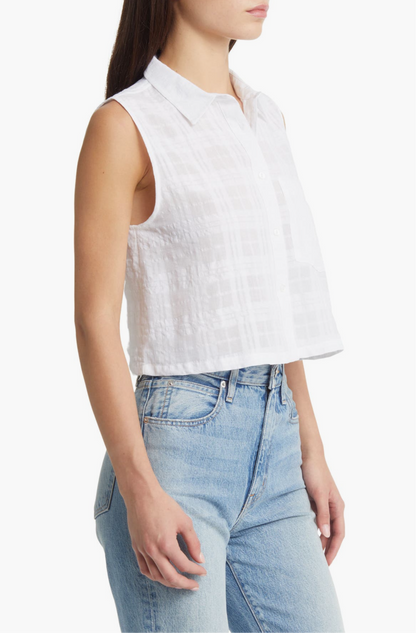Brixton Collared Crop Top (S)