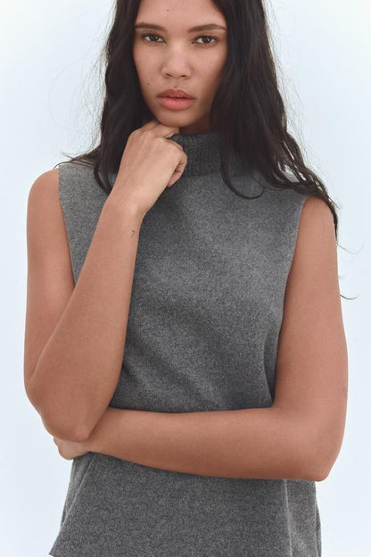 Zara Soft High Collar Top (L)