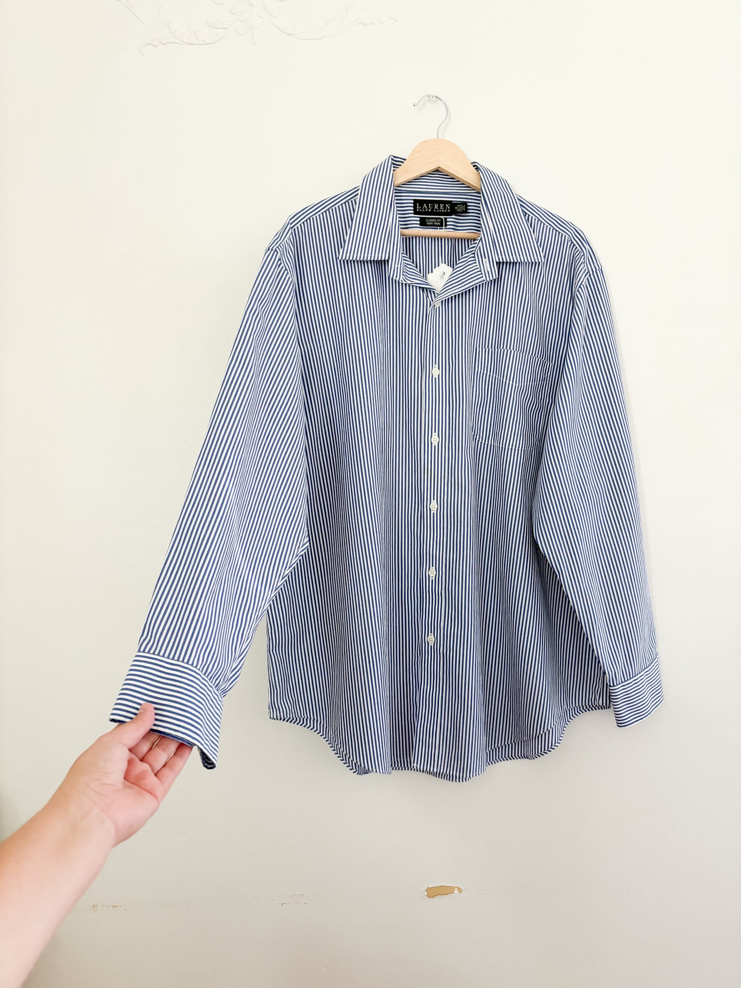 Vintage Ralph Lauren Blue Striped Button Up (18)