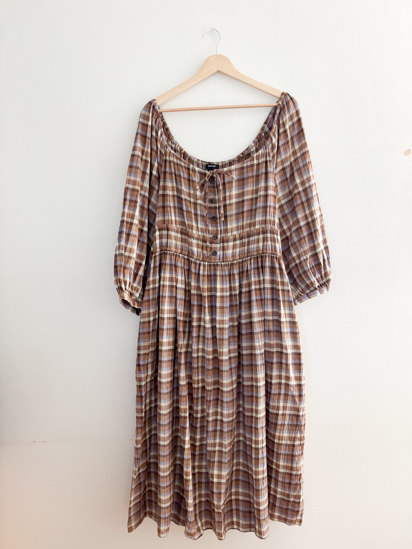 Madewell Brown Plaid Dress (L)